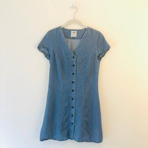 Wild Blue Denim Button Up Jean Mini Dress